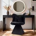 Modern 360 Swivel Accent Chair with Butterfly Back, Upholstered Vanity Chair & Makeup Stool for Bedroom, Dining, or Living Room-Panipeachy