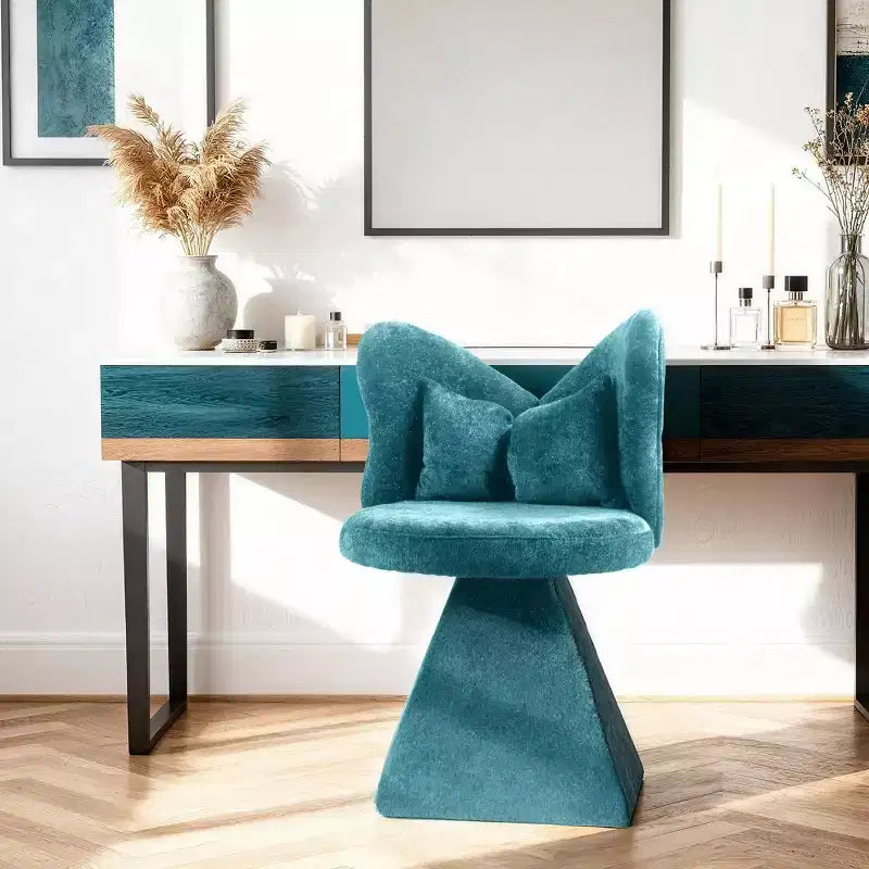 Sedia Girevole Moderna a 360° con Schienale a Farfalla, Sedia Imbottita da Toeletta e Sgabello Trucco per Camera da Letto, Sala da Pranzo o Soggiorno-Panipeachy