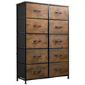 Metal Chest of Drawers with 10 Drawers, Compartments for Fabric, Modern Industrial Wardrobe for Bedroom, Closet, Living Room, Hallway and Dormitory