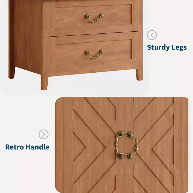 Armadio, Guardaroba con 2 Cassetti e 2 Ante, 180cm Altezza Stile Rustico Marrone Legno