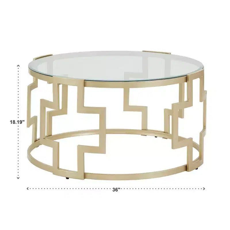 Tavolino da Caffè in Vetro Trasparente Sparkler - Oro Opaco/Trasparente - iNSPIRE Q