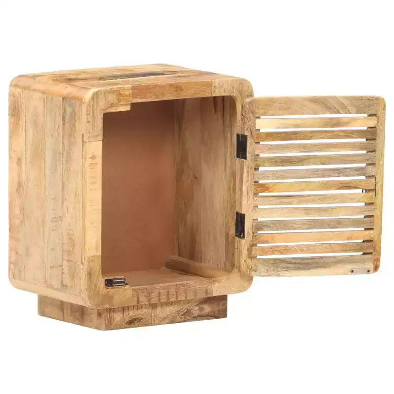 vidaXL Comodino con anta Comodino in legno massello di mango grezzo