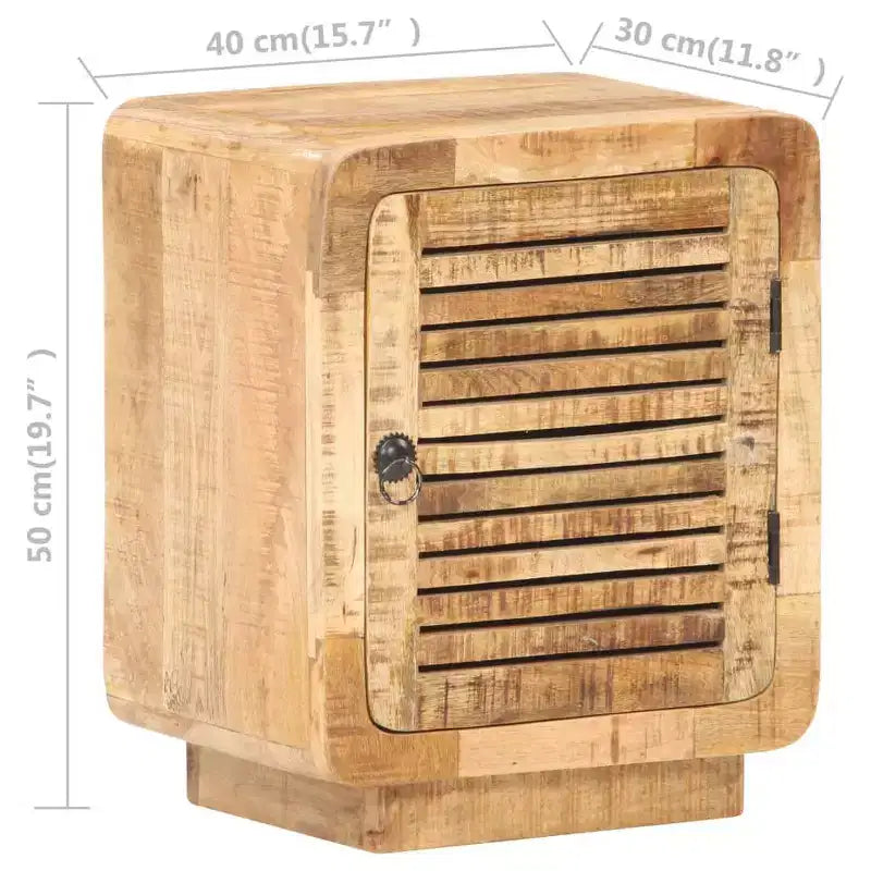 vidaXL Comodino con anta Comodino in legno massello di mango grezzo