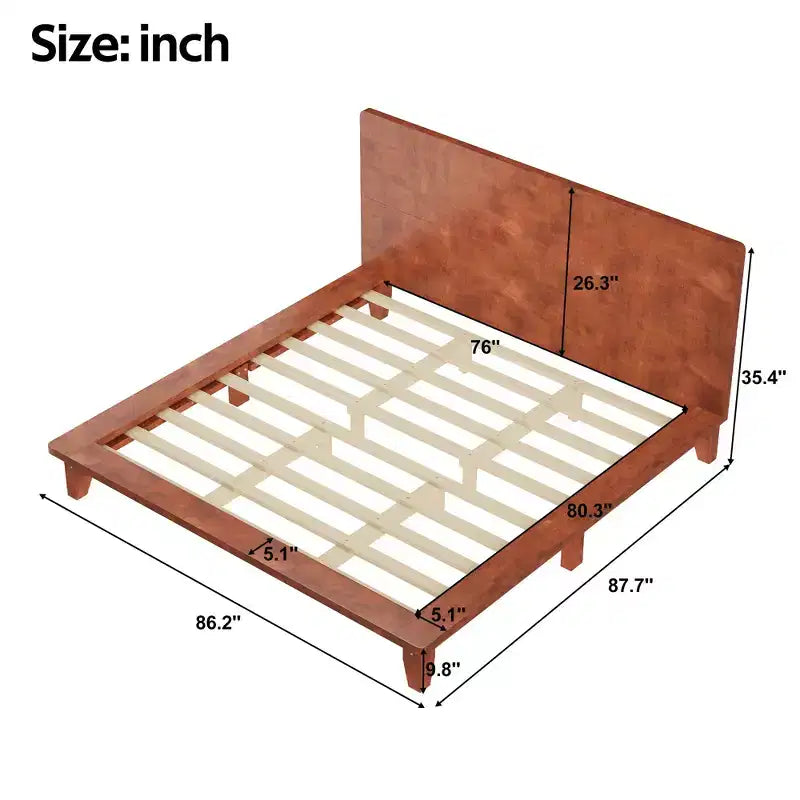 Luxystar Struttura Letto a Piattaforma Matrimoniale King Size con Testiera Moderna