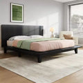 Luxystar Modern King Size Platform Bed Frame with Headboard