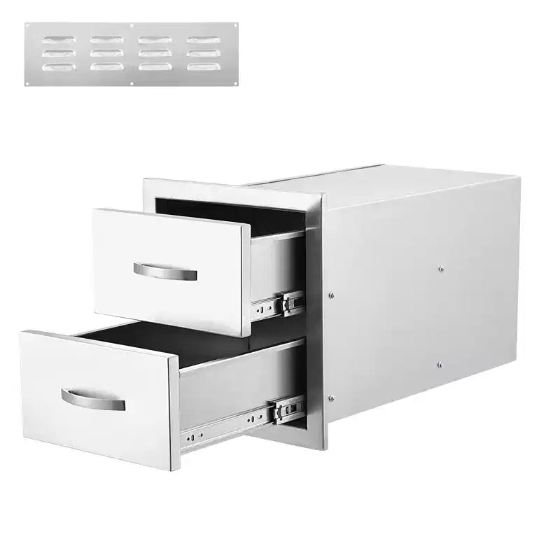 Stainless Steel Drawer Cabinet, Heavy-Duty Outdoor Storage Chest, Weatherproof Multi-Layer Drawer Unit for Patio, Kitchen & Garage Organization