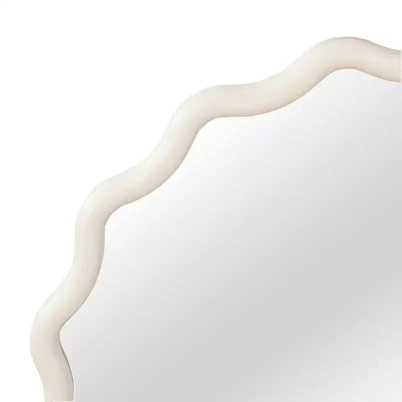 Specchio Decorativo Rotondo Ondulato da 24 Pollici con Cornice in Legno Massello, Per Camera da Letto, Bagno, Soggiorno, Ingresso