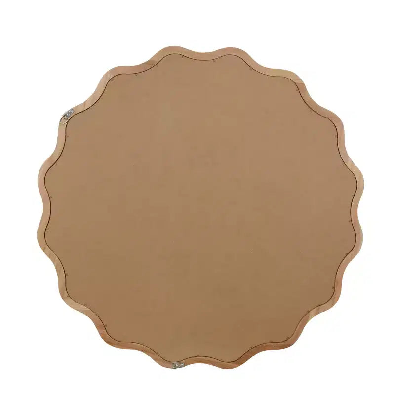 Specchio Decorativo Rotondo Ondulato da 24 Pollici con Cornice in Legno Massello, Per Camera da Letto, Bagno, Soggiorno, Ingresso