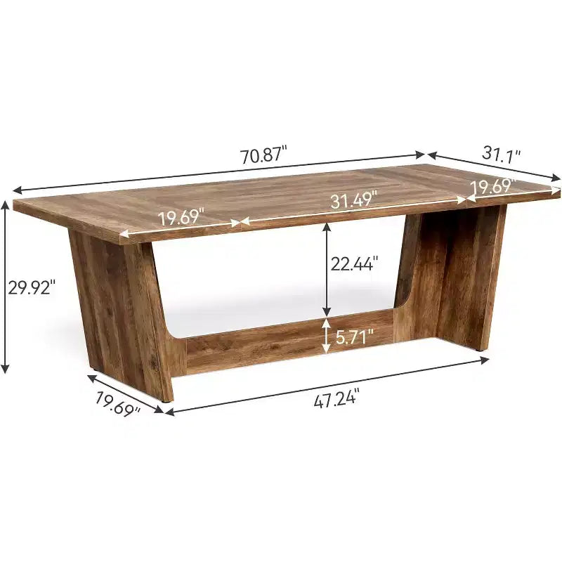 Scrivania direzionale Lantine da 180 cm, scrivania per computer in legno marrone e tavolo da studio industriale per ufficio domestico, grande postazione di lavoro