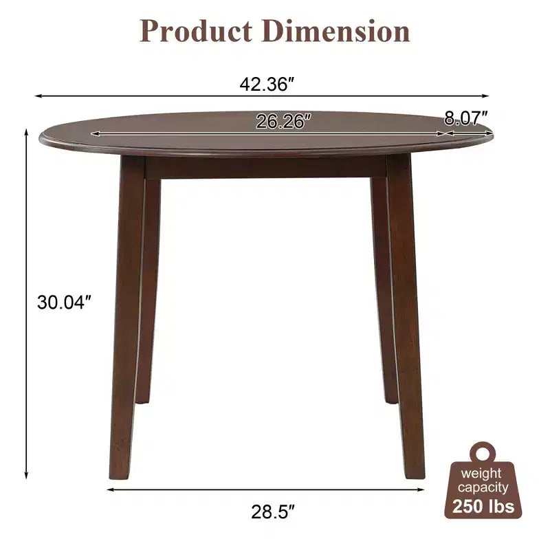 Tavolo da pranzo pieghevole in legno GDFStudio Zimmerman con dimensioni regolabili