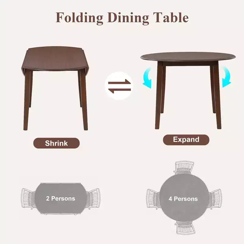 Tavolo da pranzo pieghevole in legno GDFStudio Zimmerman con dimensioni regolabili