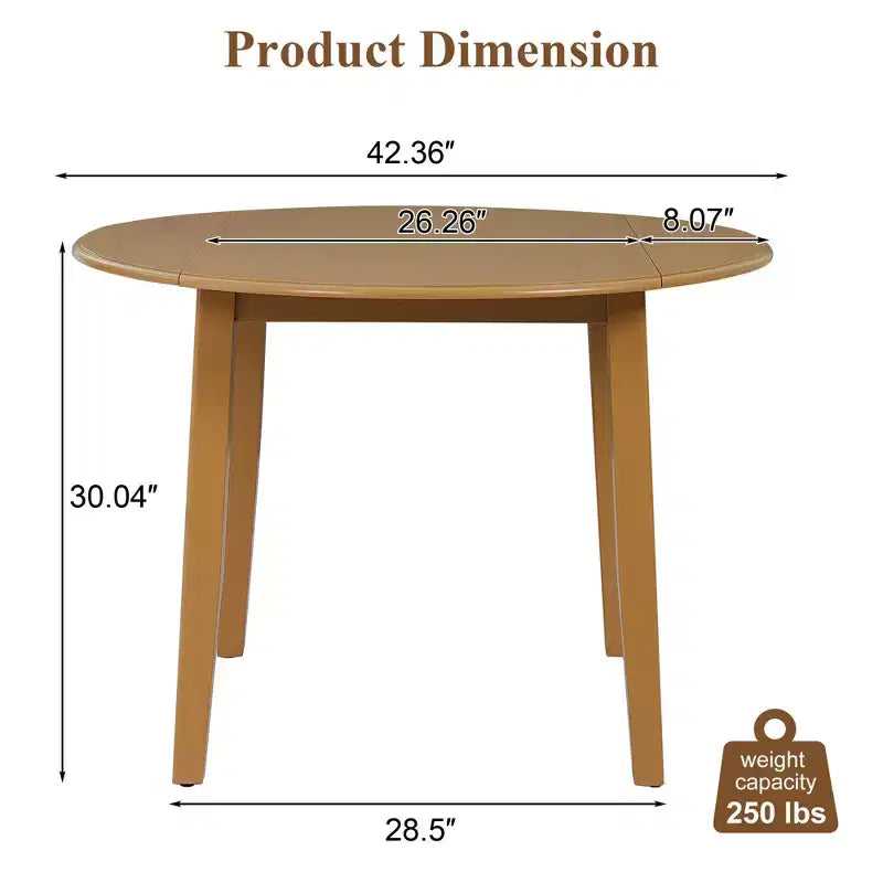 Tavolo da pranzo pieghevole in legno GDFStudio Zimmerman con dimensioni regolabili