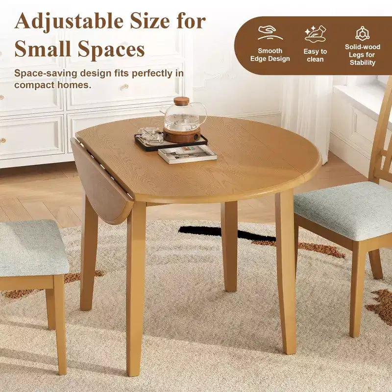 Tavolo da pranzo pieghevole in legno GDFStudio Zimmerman con dimensioni regolabili