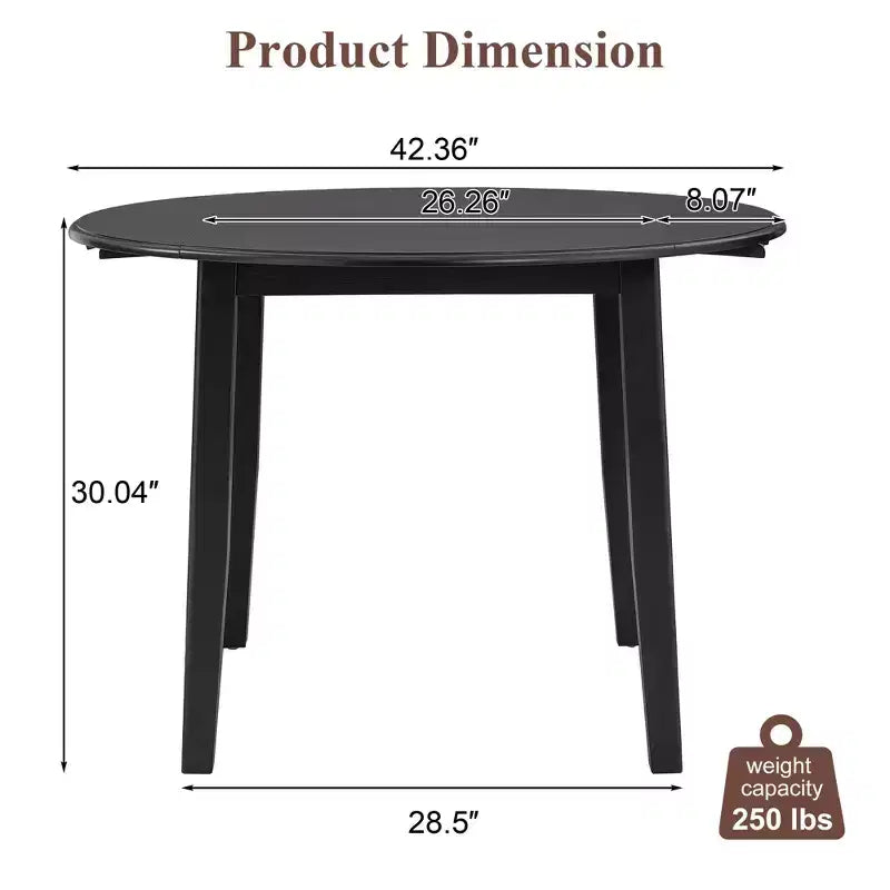 Tavolo da pranzo pieghevole in legno GDFStudio Zimmerman con dimensioni regolabili