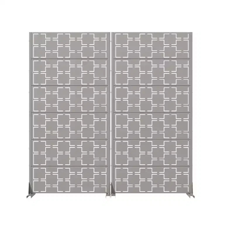 MAYEERTY Square 01 Divisorio in Acciaio Galvanizzato Grigio, 72x35x16, Schermo Decorativo Bifacciale da 6 Pezzi