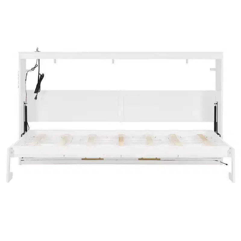Whisen Twin Letto a scomparsa moderno pieghevole laterale e telaio letto con motivo stampato di tendenza e presa USB integrata