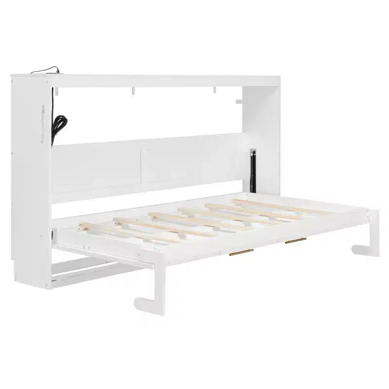 Whisen Twin Letto a scomparsa moderno pieghevole laterale e telaio letto con motivo stampato di tendenza e presa USB integrata