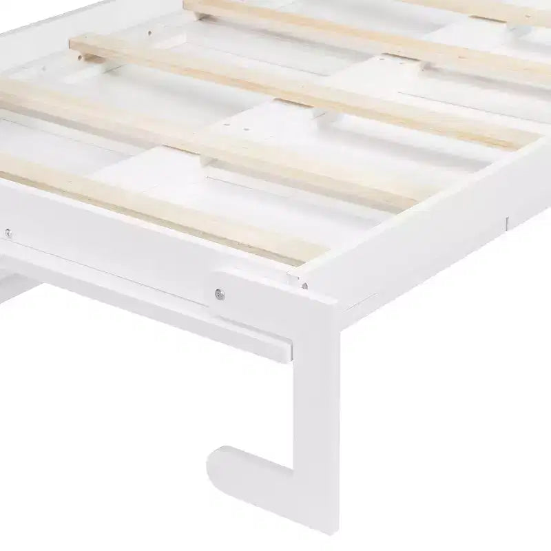 Whisen Twin Letto a scomparsa moderno pieghevole laterale e telaio letto con motivo stampato di tendenza e presa USB integrata