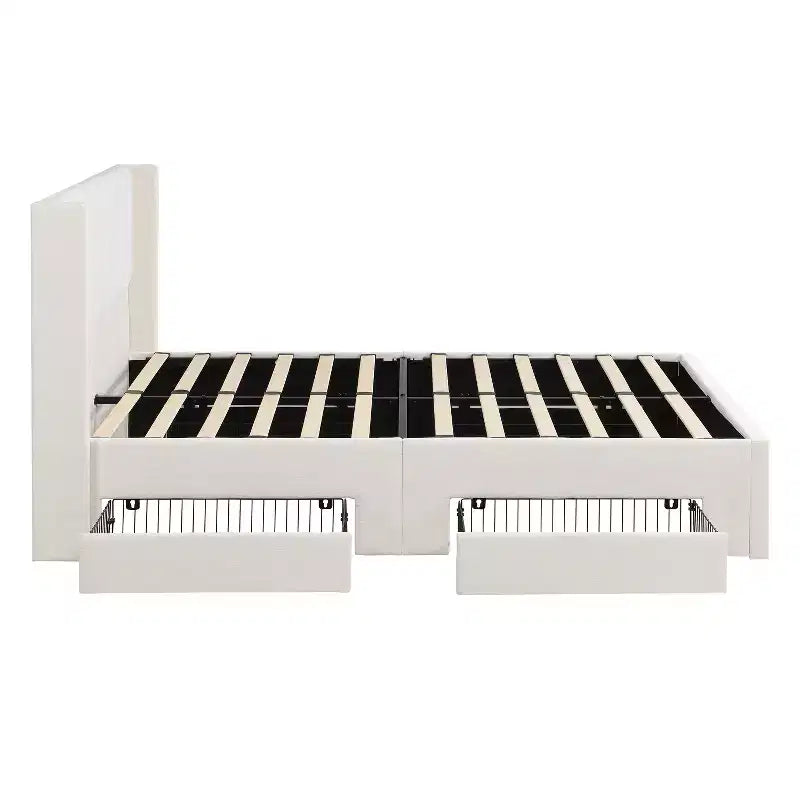 Christopher Knight Home Wioleta, letto a piattaforma moderno imbottito in ciniglia con 4 cassetti