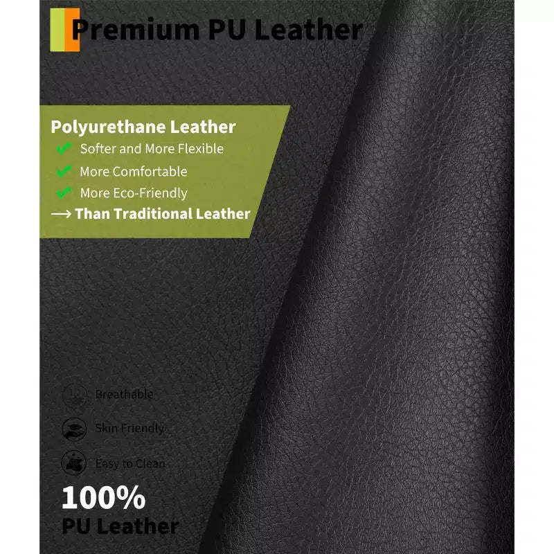 Poltrona reclinabile manuale in pelle PU oversize, Divano singolo con seduta profonda, braccioli e schienale, Tasca laterale, Comoda poltrona reclinabile per soggiorno
