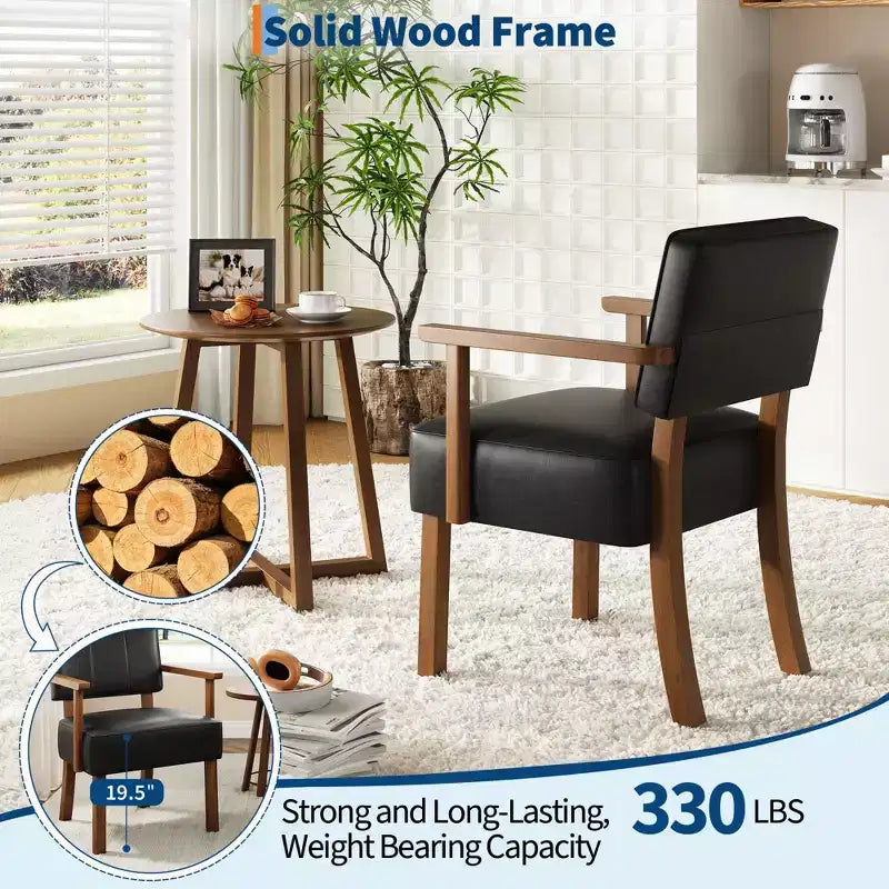 Coolmee Poltrona da salotto in similpelle, poltroncina moderna di metà secolo con classica fantasia a strisce verticali, sedia da lettura e relax con struttura in legno per soggiorno