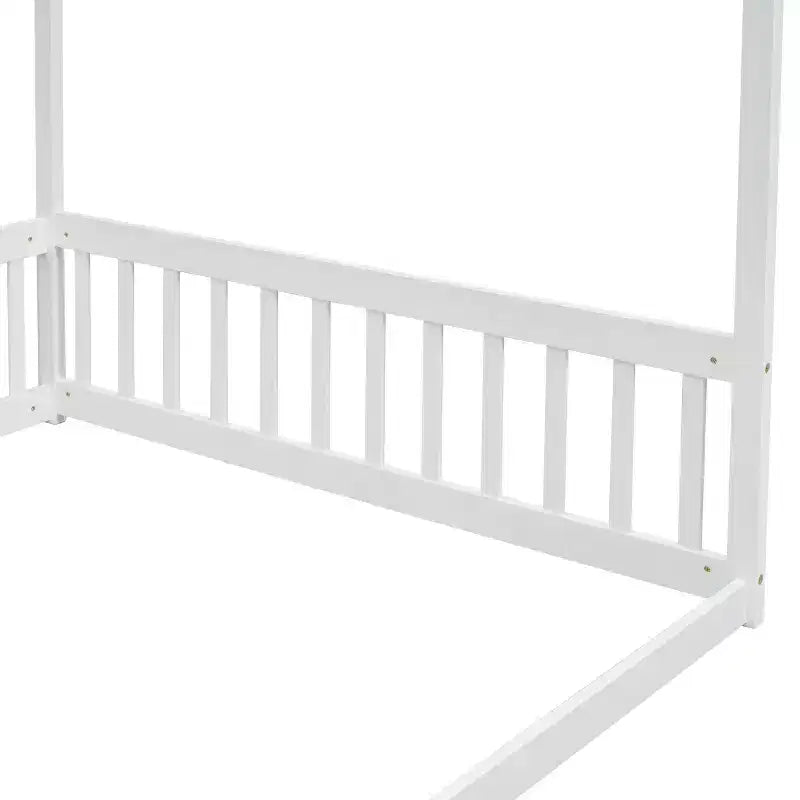 Luxystar Letto a Terra a Baldacchino in Legno con Recinzione