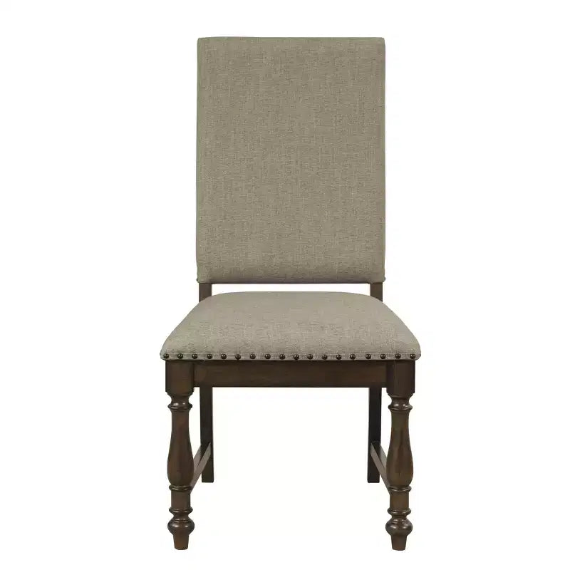 Sedia da pranzo imbottita beige, stile tradizionale, set da 2
