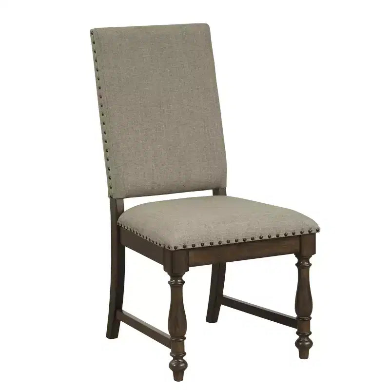 Sedia da pranzo imbottita beige, stile tradizionale, set da 2