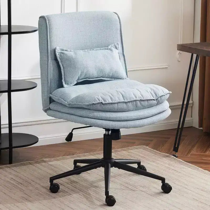 Sedia da ufficio girevole senza braccioli imbottita azzurra / grigio chiaro / rosa chiaro / bianco sporco, singola