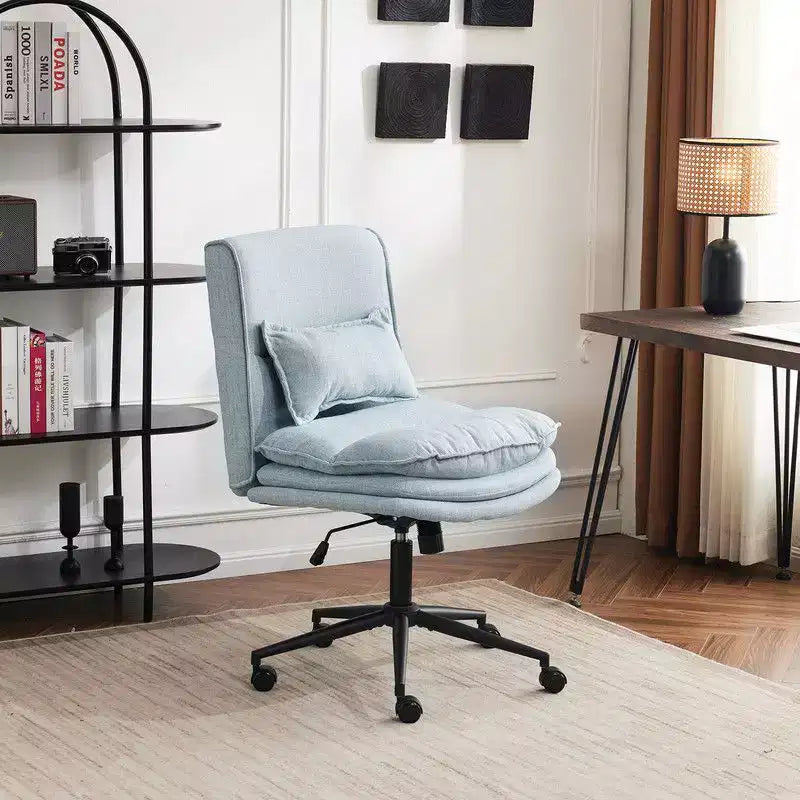 Sedia da ufficio girevole senza braccioli imbottita azzurra / grigio chiaro / rosa chiaro / bianco sporco, singola