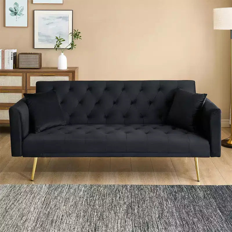 Divanetto-letto convertibile in velluto, colori assortiti, 3 posti