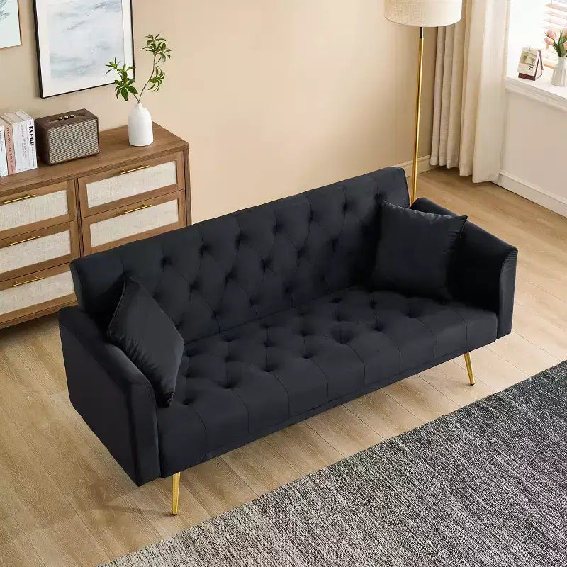 Divanetto-letto convertibile in velluto, colori assortiti, 3 posti