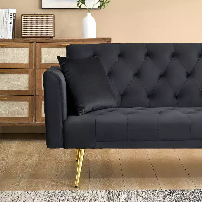 Divanetto-letto convertibile in velluto, colori assortiti, 3 posti