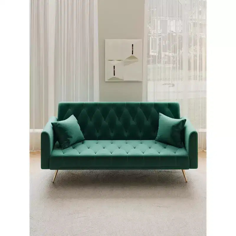 Divanetto-letto convertibile in velluto, colori assortiti, 3 posti