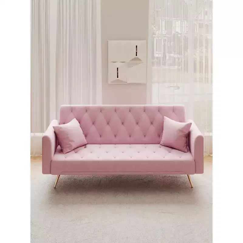 Divanetto-letto convertibile in velluto, colori assortiti, 3 posti