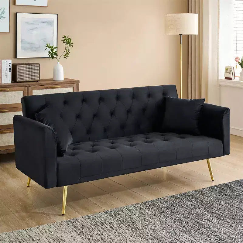 Divanetto-letto convertibile in velluto, colori assortiti, 3 posti