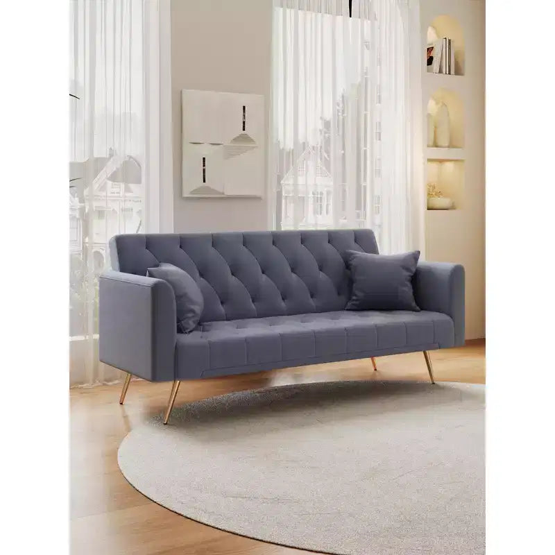 Divanetto-letto convertibile in velluto, colori assortiti, 3 posti