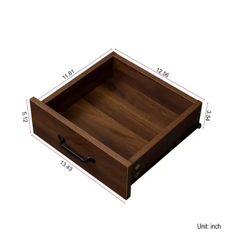 Credenza in Legno Naturale con 3 Ante e 2 Cassetti