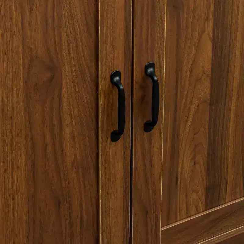 Credenza in Legno Naturale con 3 Ante e 2 Cassetti