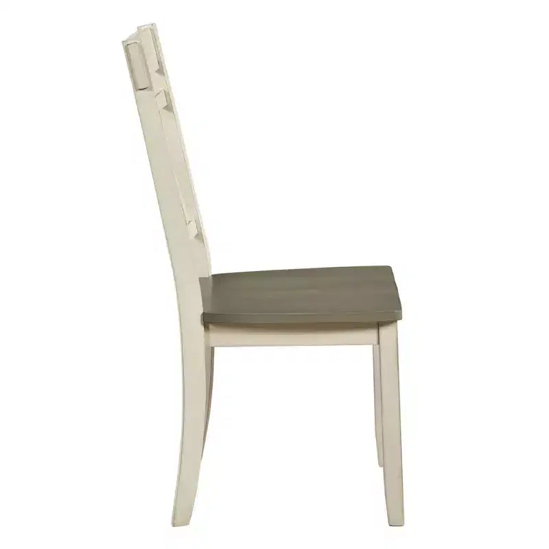 Sedie da pranzo in legno con schienale a X anticate nere/bianche, set da 2