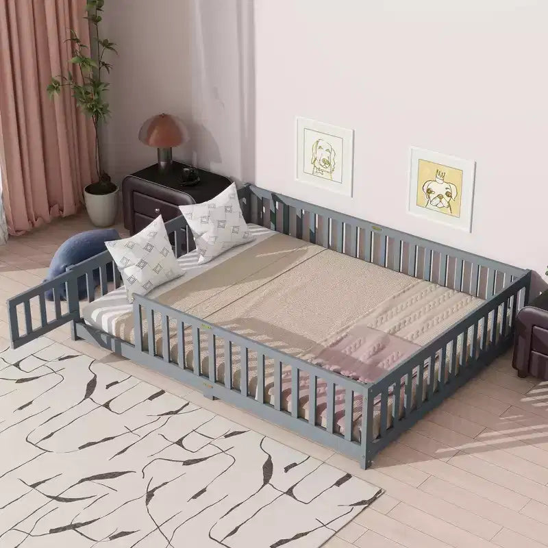 Letto a piattaforma imbottito in lino, matrimoniale, per 2