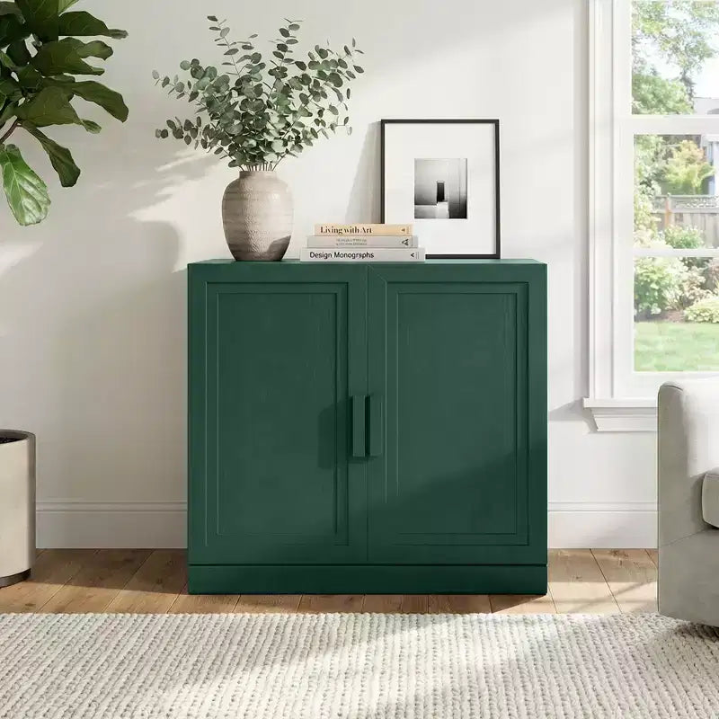 Armadio contenitore a 2 ante blu scuro/verde scuro con ripiani regolabili – Montaggio da 1 persona