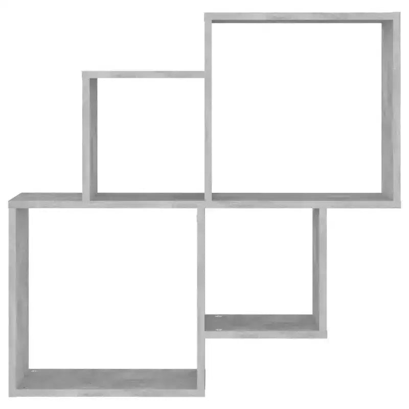 Mensola a cubo da parete grigia, stile cubico, montaggio per 1 persona