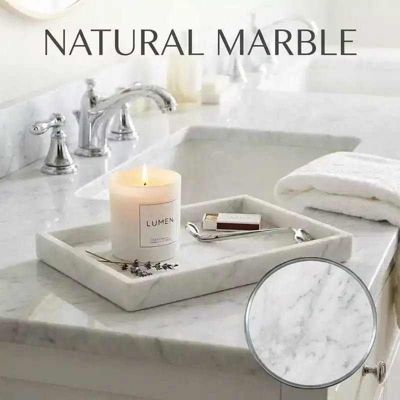 Vassoio Rettangolare in Marmo Naturale Quarzo Rosa, Singolo