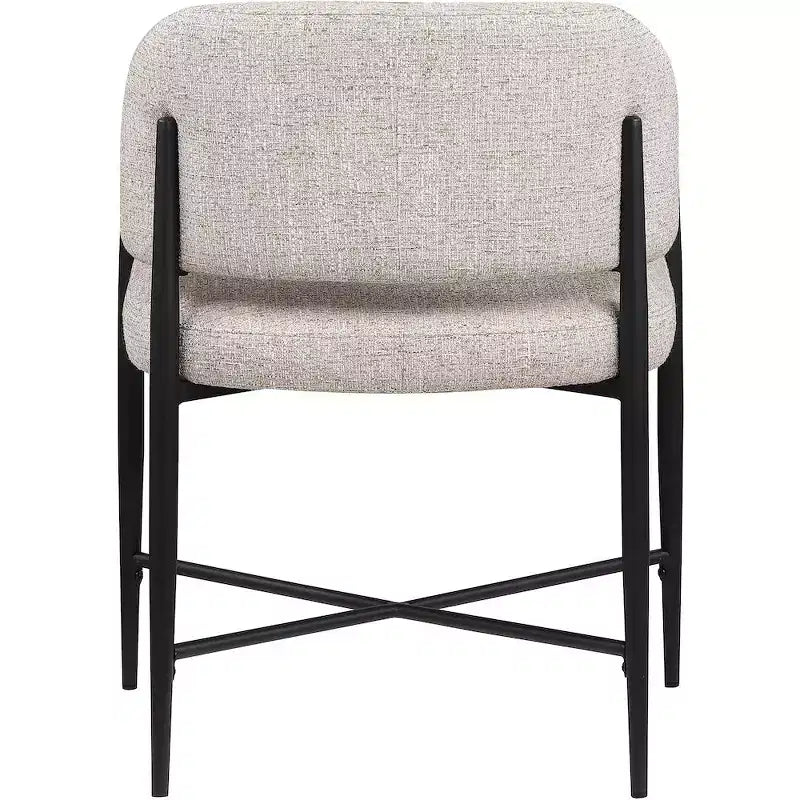 Set di 2 sedie da pranzo imbottite beige con braccioli