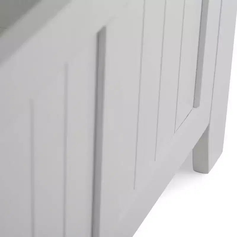 Panca contenitore per ingresso in legno massello, 2 posti, colore nero/bianco/marrone/grigio/blu