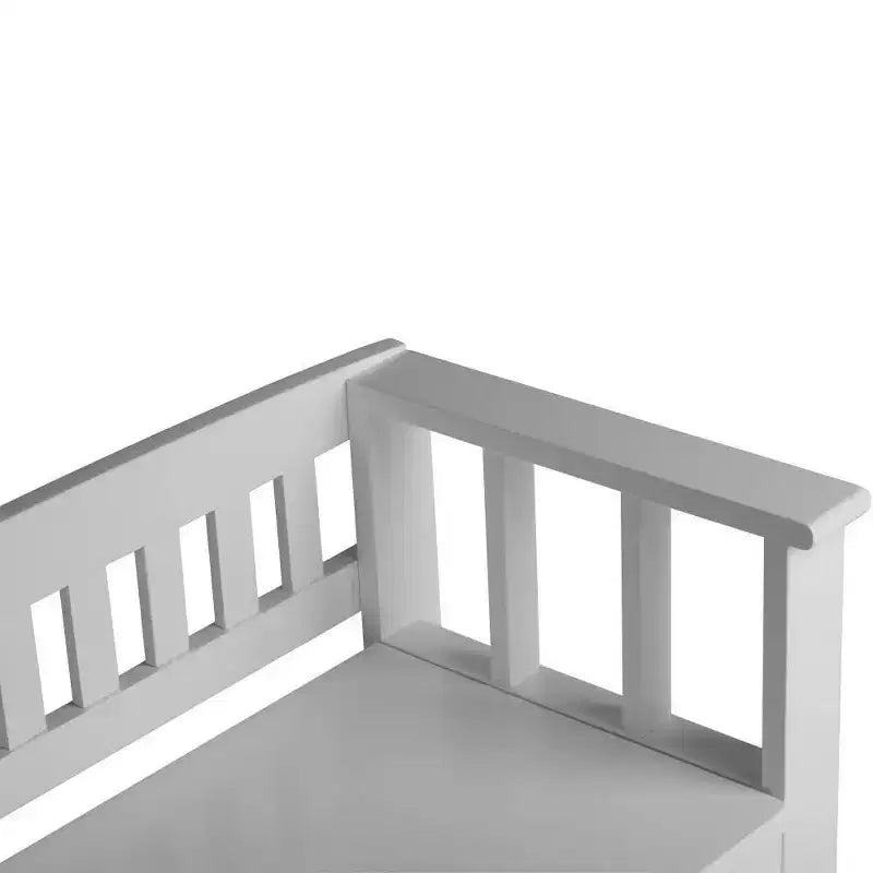 Panca contenitore per ingresso in legno massello, 2 posti, colore nero/bianco/marrone/grigio/blu