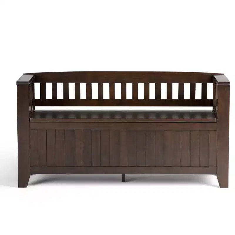 Panca contenitore per ingresso in legno massello, 2 posti, colore nero/bianco/marrone/grigio/blu