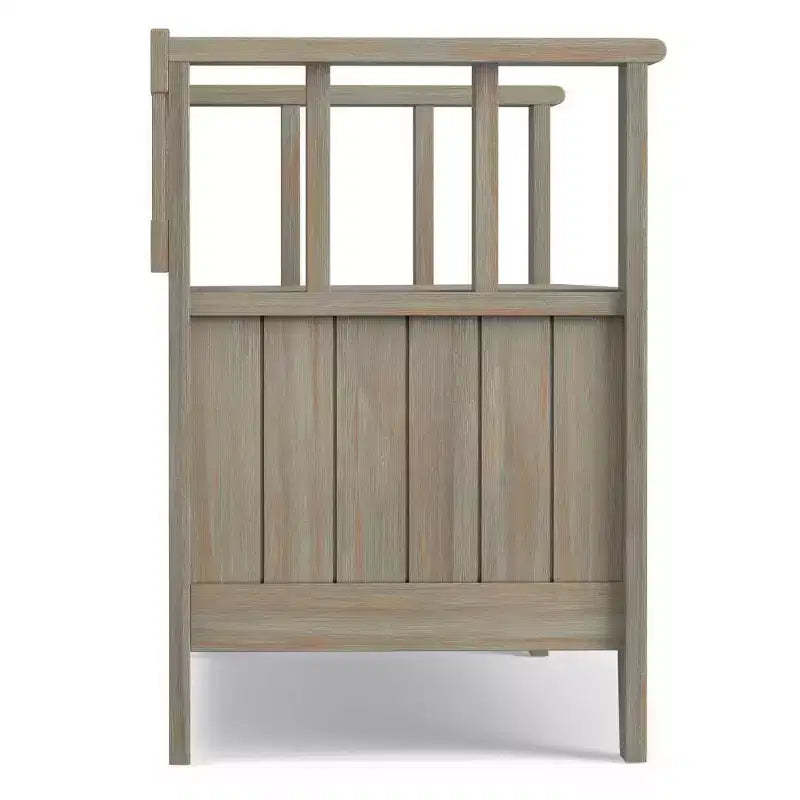 Panca contenitore per ingresso in legno massello, 2 posti, colore nero/bianco/marrone/grigio/blu