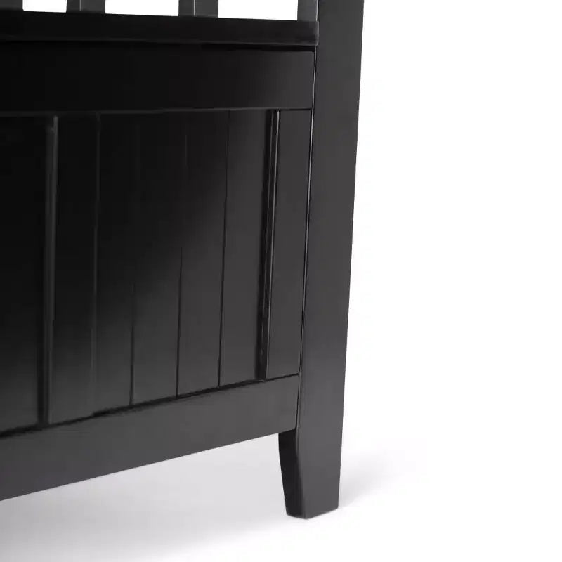 Panca contenitore per ingresso in legno massello, 2 posti, colore nero/bianco/marrone/grigio/blu